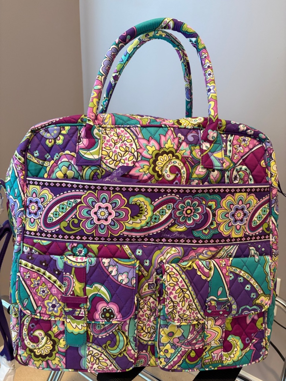 NWT Vera Bradley Quilted Floral Grand Cargo Bag in Heather Pattern